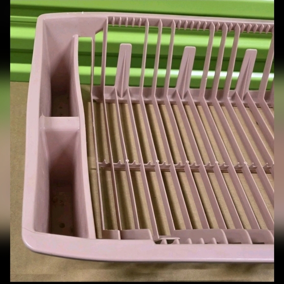 Vintage Pink Dish Drying Rack Set - Picture 2 of 9